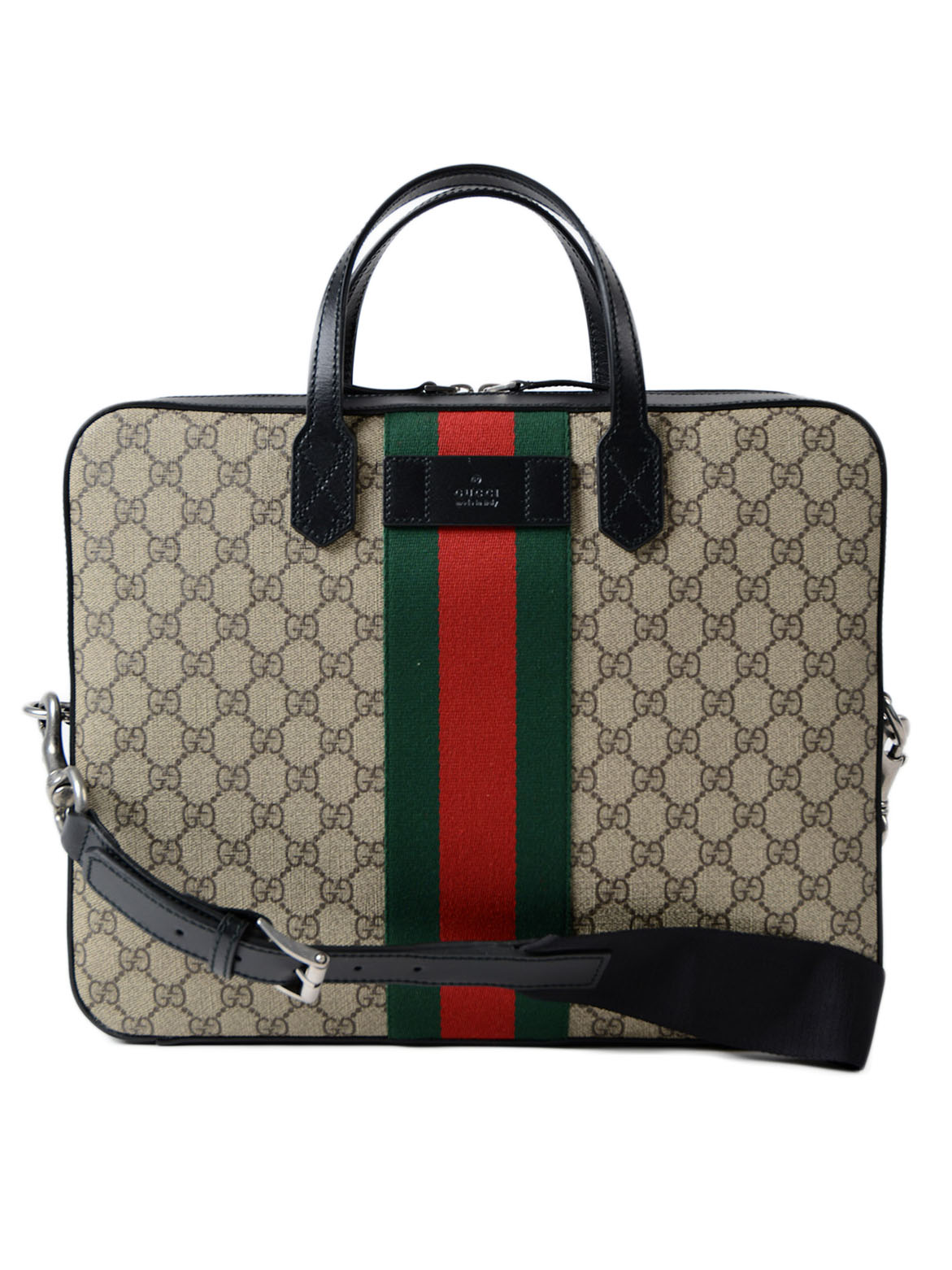 グッチ GUCCI GGスプリーム キャンバス ブリーフケース 2WAY ビジネスバッグ ブリーフケース ベージュ×エボニー [メンズ] 387102 KHNGN 9692