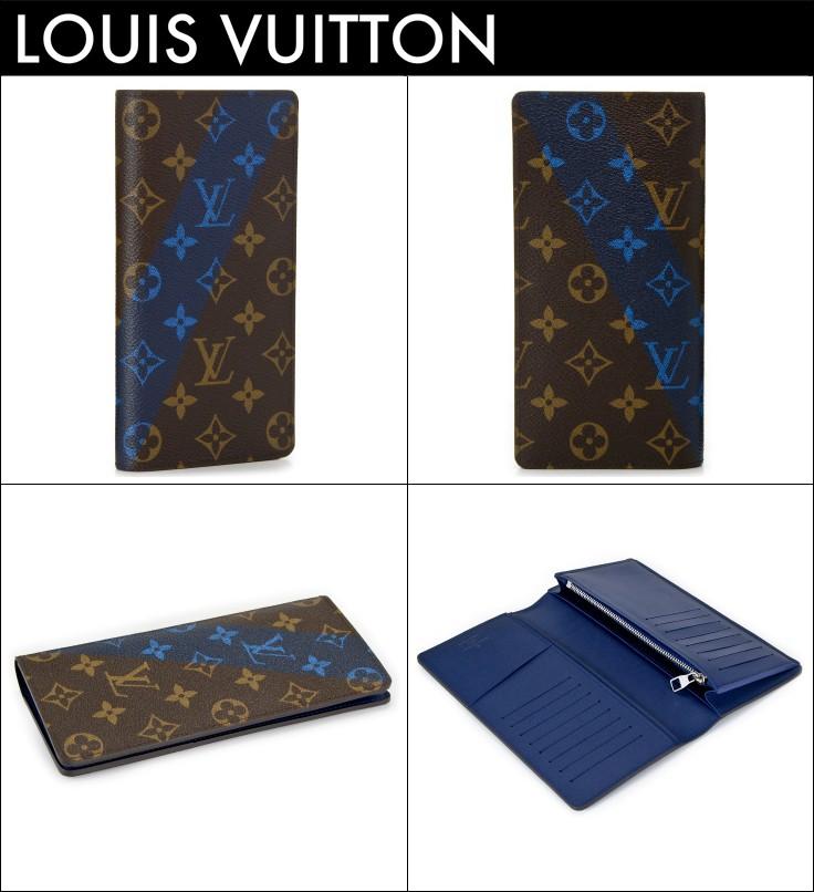 ルイヴィトンLOUIS VUITTON メンズ ポルトフォイユ・ブラザ モノグラム 長財布 ブラウン M61170