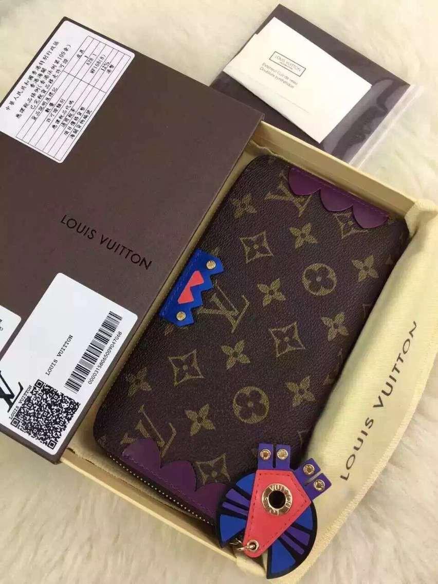 ルイヴィトン ラウンドファスナー モノグラム・トーテム ラウンドジップ長財布　ジッピーウォレット　マゼンタ M61349​