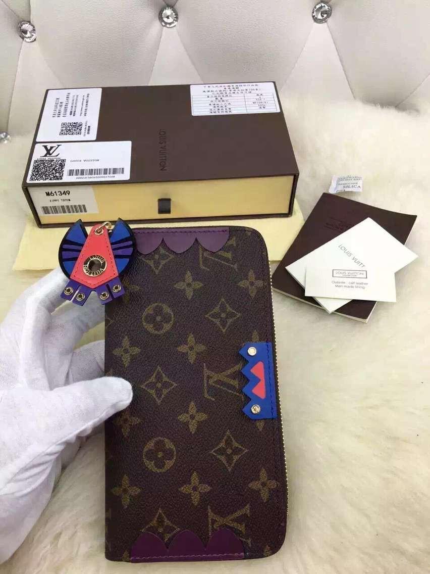 ルイヴィトン ラウンドファスナー モノグラム・トーテム ラウンドジップ長財布　ジッピーウォレット　マゼンタ M61349​