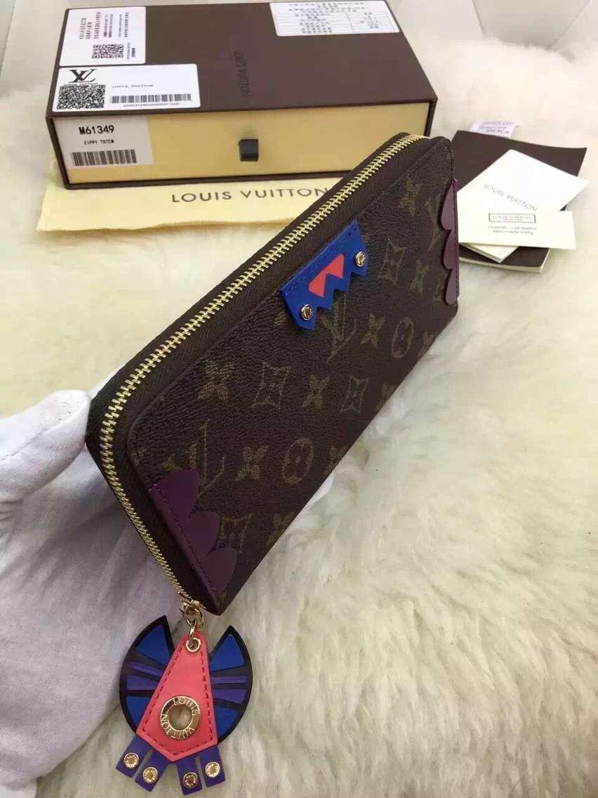 ルイヴィトン ラウンドファスナー モノグラム・トーテム ラウンドジップ長財布　ジッピーウォレット　マゼンタ M61349​