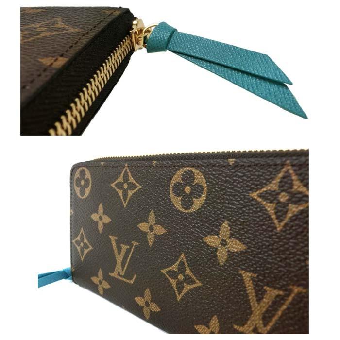ルイヴィトン  長財布 LOUIS VUITTON ラウンドファスナー ポルトフォイユ クレマンス / モノグラム テュルコワーズ M60858