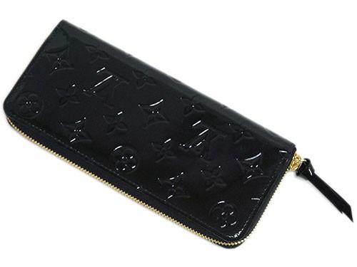 ルイヴィトンLOUIS VUITTON　ヴェルニ　ラウンドファスナー長財布　ポルトフォイユ・クレマンス　ノワール　M90920