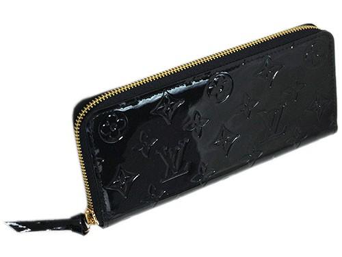 ルイヴィトンLOUIS VUITTON　ヴェルニ　ラウンドファスナー長財布　ポルトフォイユ・クレマンス　ノワール　M90920
