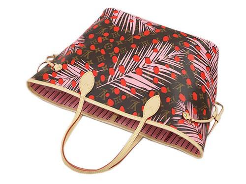 ルイヴィトンバッグ　LOUIS VUITTON　トートバッグ　ポーチ付き　モノグラム　ジャングル・ドット　ネヴァーフルMM　シュガーピンクポピー　M41979