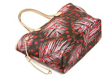 ルイヴィトンバッグ　LOUIS VUITTON　トートバッグ　ポーチ付き　モノグラム　ジャングル・ドット　ネヴァーフルMM　シュガーピンクポピー　M41979