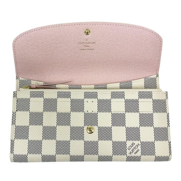 ルイヴィトン 長財布 LOUIS VUITTON ポルトフォイユ エミリー ダミエ アズール ローズ バレリーヌ N41625