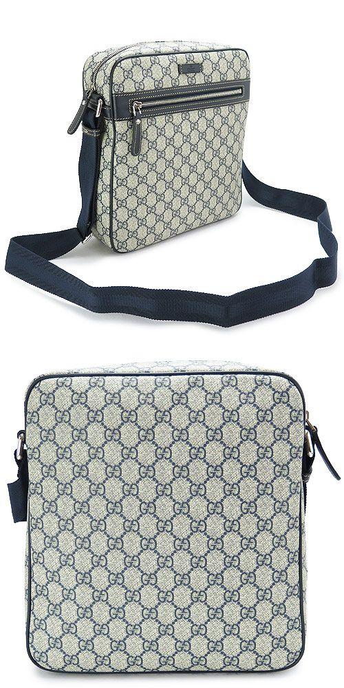 グッチ GUCCI ショルダーバッグ/ななめがけ GG柄PVC/GGプラス ベージュ×ブルー 201448 KGDIN 4075
