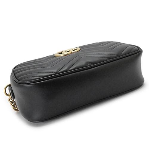 グッチ ショルダーバッグ  GUCCI ななめがけバッグ/ポシェット GG MARMONT キルティング レザー ブラック 447632 DTD1D 1000