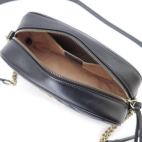 グッチ ショルダーバッグ  GUCCI ななめがけバッグ/ポシェット GG MARMONT キルティング レザー ブラック 447632 DTD1D 1000
