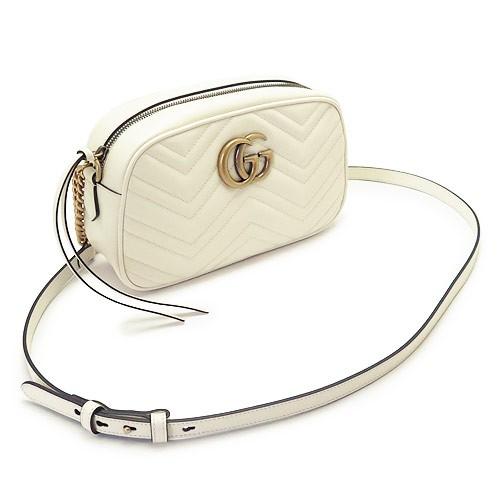 グッチ ショルダーバッグ  GUCCI ななめがけバッグ/ポシェット GG MARMONT キルティング レザー オフホワイト 447632 DTD1D 9022