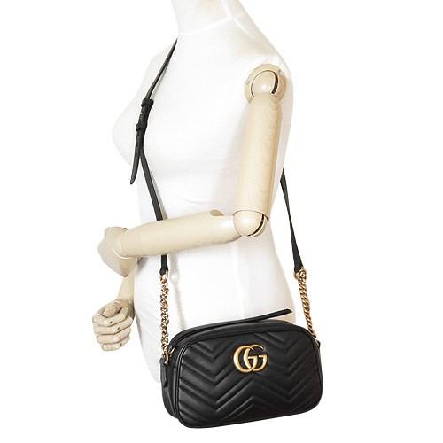グッチ ショルダーバッグ GUCCI  クラッチバッグ/ポシェット GG MARMONT/GGマーモント キルティング レザー ブラック 447632 DRW1T 1000​