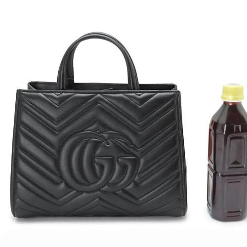 グッチ ハンドバッグ  GUCCI 2WAYショルダーバッグ GGマーモント レザー ブラック 448054 DTD1T 1000