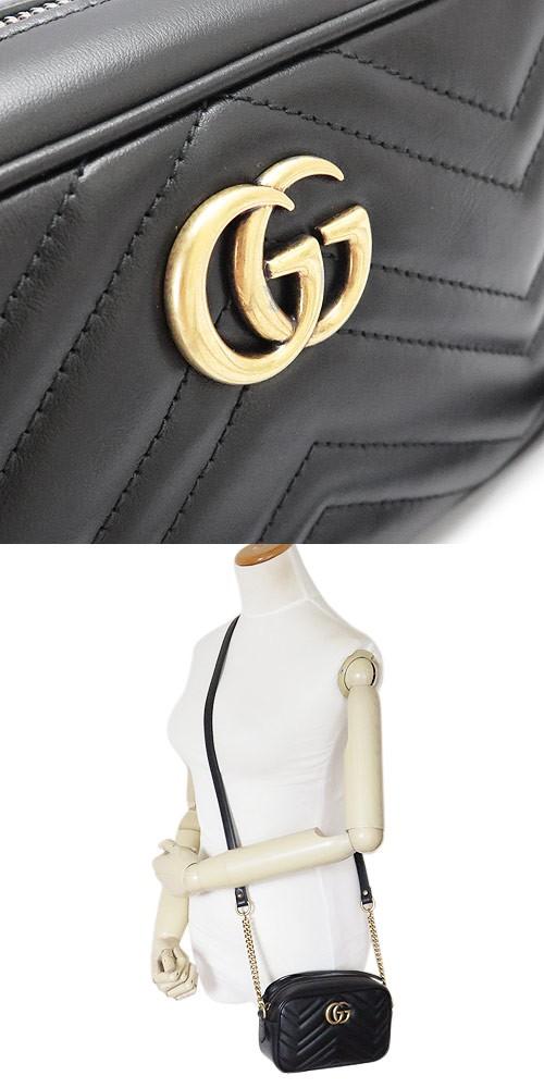 グッチ ショルダーバッグ  GUCCI ポシェット GG MARMONT/GGマーモント キルティング レザー ブラック 448065 DTD1D 1000