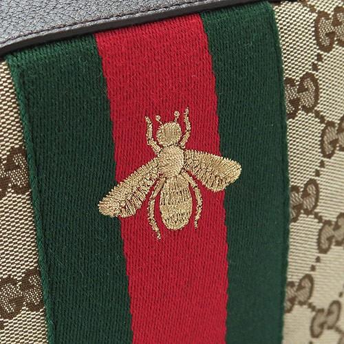 グッチ ショルダーバッグ GUCCI ななめがけバッグ ウールシグネチャーウェブ×ゴールドビー GGキャンバス ベージュ×ダークブラウン 412008 KQWYG 8869