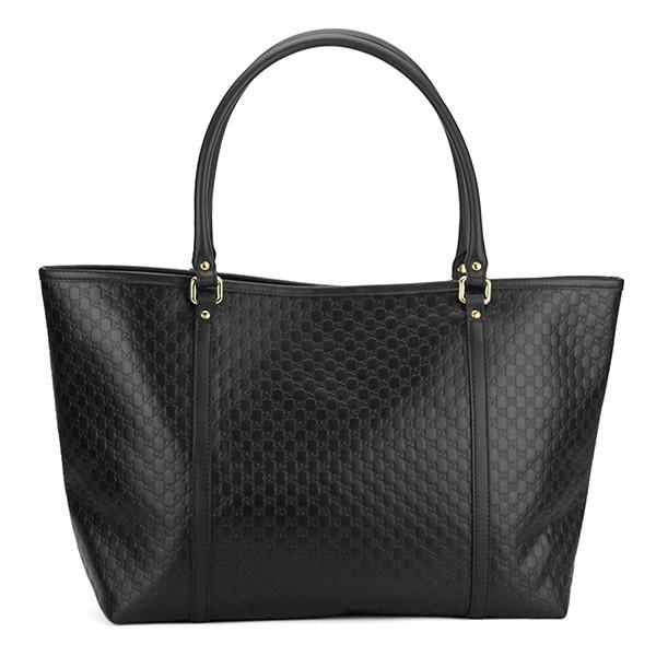グッチ トートバッグ GUCCI  マイクロ グッチシマ レディース BLACK ブラック 黒 GG 型押し 449647 BMJ1G 1000