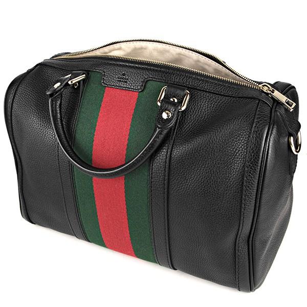 グッチ ハンドバッグ GUCCI  ヴィンテージウェブ ボストン レディース BLACK ブラック 黒 ウェブ ボストン 2WAY ショルダー 上品 シンプル 247205 A7MAG 1060​