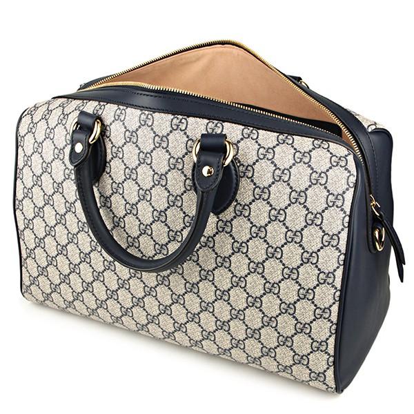 グッチ ハンドバッグ GUCCI  バッグ GGスプリーム トップハンドル レディース  ベージュ/ブルー 青 GGパターン バイカラー エレガント 409527 KHNKG 4075​