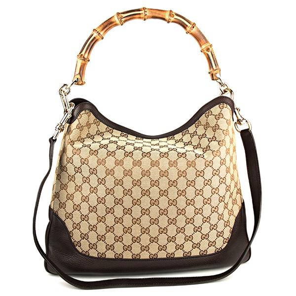 グッチ ハンドバッグ GUCCI バッグ ダイアナ GGキャンバス バンブーハンドルトート レディース (エボニー) ベージュ/ダークブラウン バンブー 竹 モノグラム 2WAY フェミニン エレガント 282315 FWCGG 96