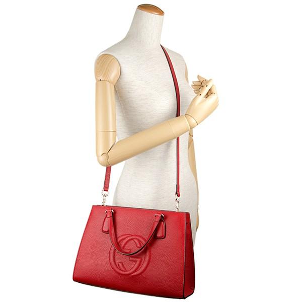 グッチ ハンドバッグ GUCCI  バッグ ソーホー SOHO トップハンドル レディース HIBISCUS RED ハイビスカスレッド 赤 インターロッキングG エンボス 2WAY フェミニン エレガント 431571 CAO0G 