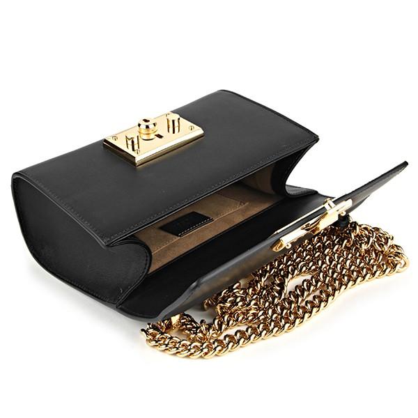 グッチ ショルダーバッグ GUCCI  バッグ パドロックショルダーバッグ レディース BLACK ブラック 黒 チェーン スライドロック コンパクト 2WAY フェミニン エレガント 409487 AP00G 1000​