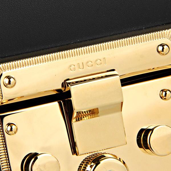 グッチ ショルダーバッグ GUCCI  バッグ パドロックショルダーバッグ レディース BLACK ブラック 黒 チェーン スライドロック コンパクト 2WAY フェミニン エレガント 409487 AP00G 1000​