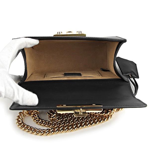 グッチ ショルダーバッグ GUCCI  バッグ パドロックショルダーバッグ レディース BLACK ブラック 黒 チェーン スライドロック コンパクト 2WAY フェミニン エレガント 409487 AP00G 1000​
