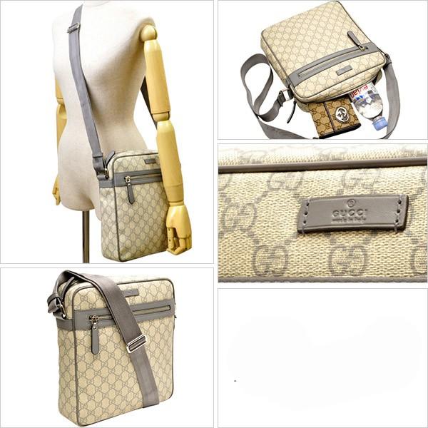 グッチGUCCI 斜めがけショルダーバッグ レディース グレー/ライトベージュ 201448kgdin9891 