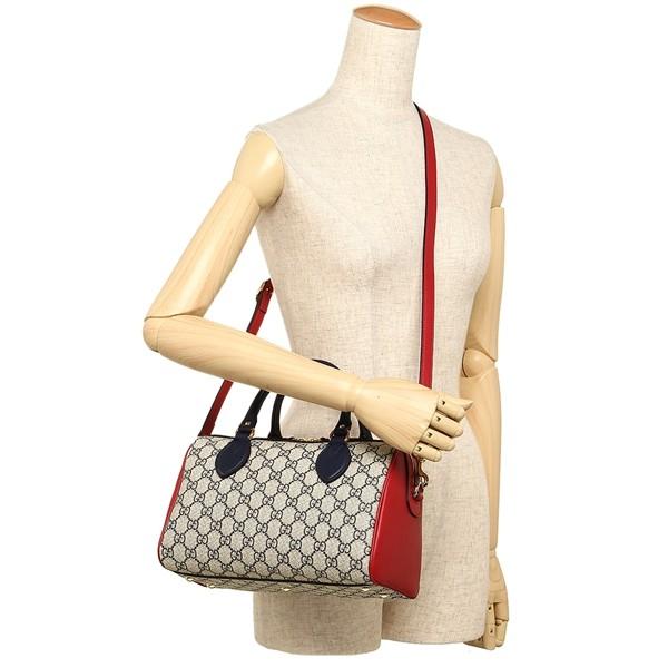 グッチ ハンドバッグ レディース GUCCI  ベージュ レッド ネイビー  409529 KLQIG 4096