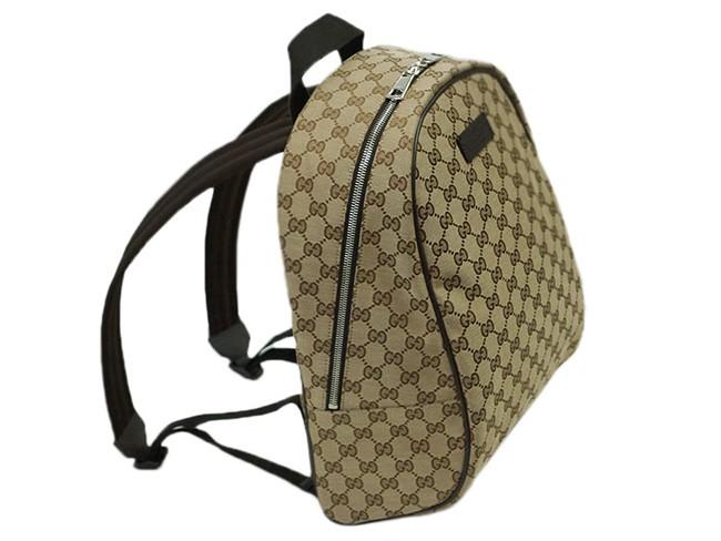 グッチ バッグ GUCCI　バックパック　リュックサック　GGキャンバス　ベージュｘブラウン　アウトレット 449906-9873