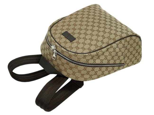 グッチ バッグ GUCCI　バックパック　リュックサック　GGキャンバス　ベージュｘブラウン　アウトレット 449906-9873