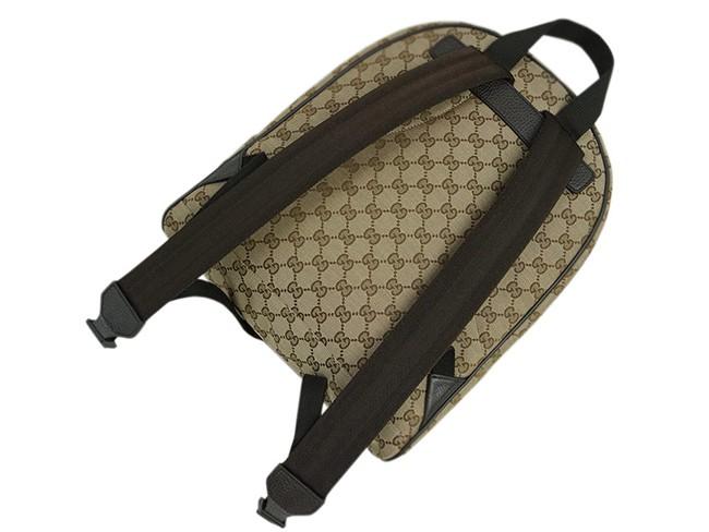 グッチ バッグ GUCCI　バックパック　リュックサック　GGキャンバス　ベージュｘブラウン　アウトレット 449906-9873