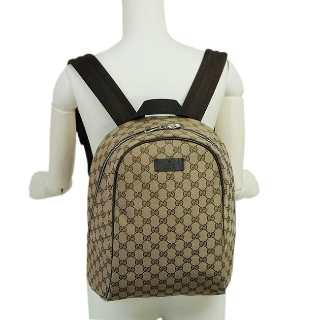 グッチ バッグ GUCCI　バックパック　リュックサック　GGキャンバス　ベージュｘブラウン　アウトレット 449906-9873