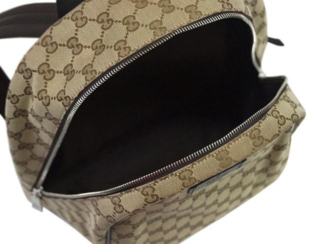 グッチ バッグ GUCCI　バックパック　リュックサック　GGキャンバス　ベージュｘブラウン　アウトレット 449906-9873