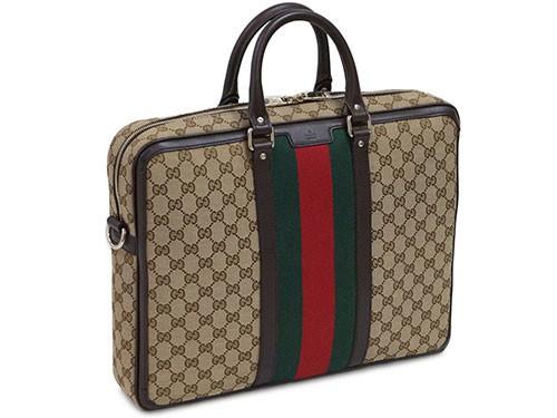 グッチ バッグ　GUCCI　メンズ　ブリーフケース　ストラップ付き　ウェビング　レッドxグリーン　GGキャンバスベージュxダークブラウン 紙袋付き　246408-9791　