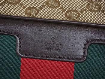 グッチ バッグ　GUCCI　メンズ　ブリーフケース　ストラップ付き　ウェビング　レッドxグリーン　GGキャンバスベージュxダークブラウン 紙袋付き　246408-9791　