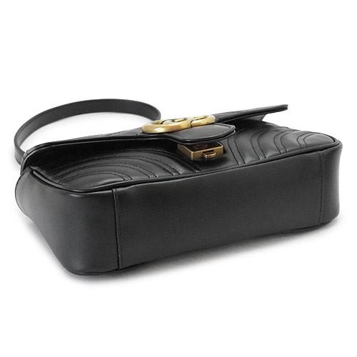 グッチ ショルダーバッグ GUCCI クラッチバッグ/ポシェット GG MARMONT レザー ブラック  446744 DTDIT 1000