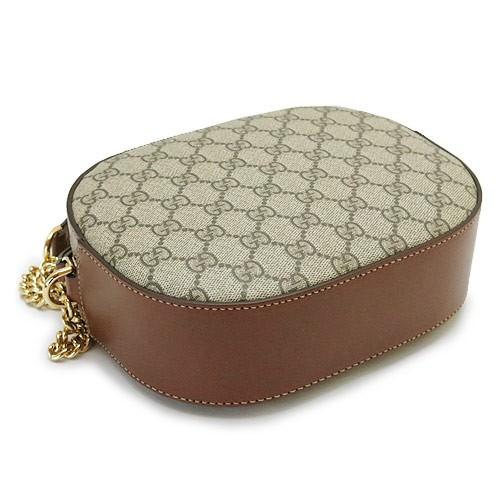 グッチ ショルダーバッグ GUCCI ミニ チェーンバッグ/ポシェット GGスプリーム キャンバス ベージュ×ブラウン  409535 KLQHG 8526