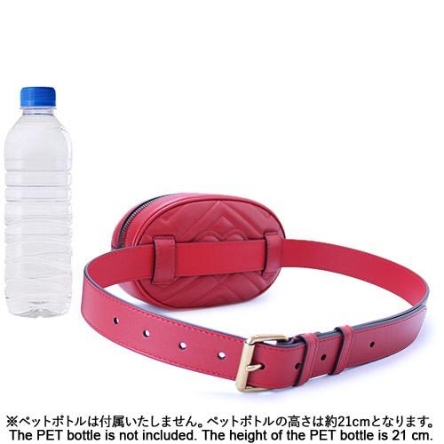 グッチ ベルト バッグ レディース GUCCI GGマーモント キルティングレザー ハイビスカスレッド 赤 476434 DSVRT 6433 