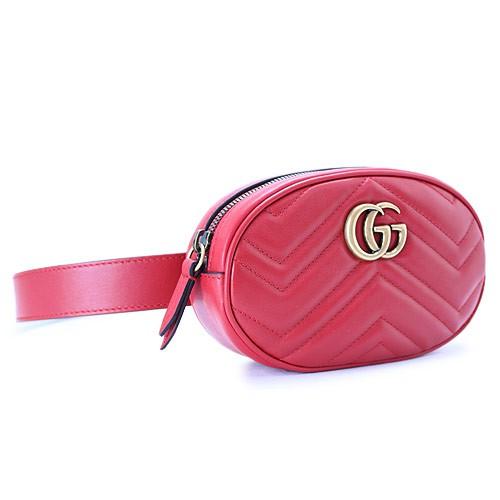グッチ ベルト バッグ レディース GUCCI GGマーモント キルティングレザー ハイビスカスレッド 赤 476434 DSVRT 6433 
