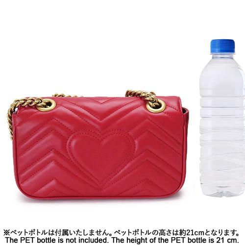 グッチ ショルダーバッグ GUCCI ポシェット GG MARMONT レザー ハイビスカスレッド 赤 446744 DTDIT 6433 
