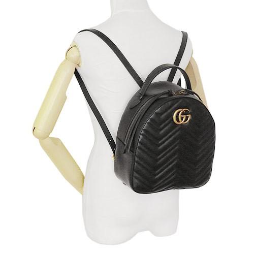 グッチ リュックサック GUCCI バックパック GGマーモント キルティング レザー ブラック 黒 476671 DTDHT 1000