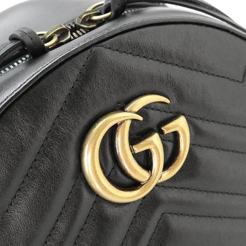 グッチ リュックサック GUCCI バックパック GGマーモント キルティング レザー ブラック 黒 476671 DTDHT 1000