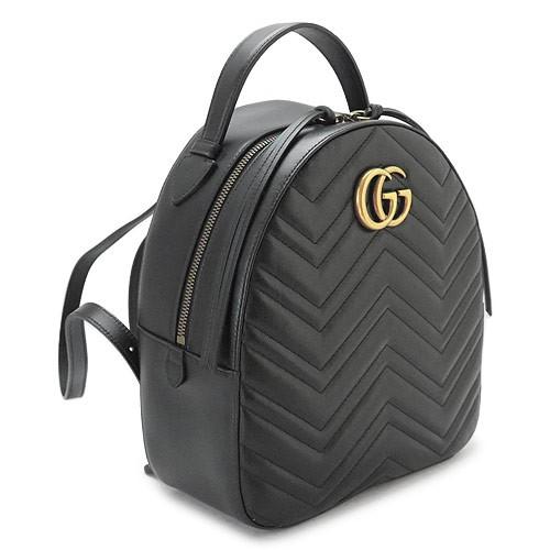 グッチ リュックサック GUCCI バックパック GGマーモント キルティング レザー ブラック 黒 476671 DTDHT 1000