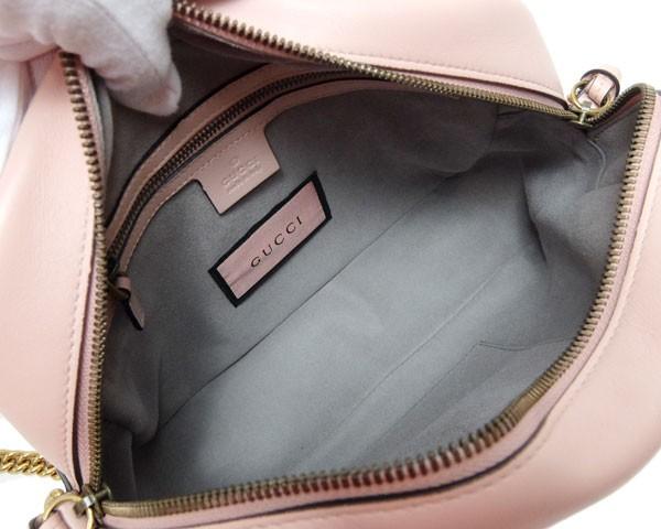 グッチ  GUCCI バッグ ショルダーバッグ ポシェット GGマーモント グッチゴースト チェーン レザー 本革 ピンク ヴィンテージ金具 日本限定 443499 