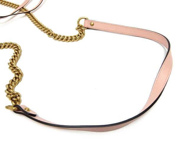 グッチ  GUCCI バッグ ショルダーバッグ ポシェット GGマーモント グッチゴースト チェーン レザー 本革 ピンク ヴィンテージ金具 日本限定 443499 