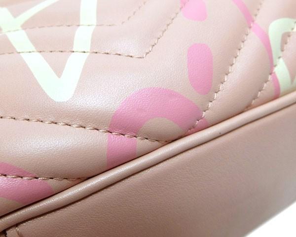グッチ  GUCCI バッグ ショルダーバッグ ポシェット GGマーモント グッチゴースト チェーン レザー 本革 ピンク ヴィンテージ金具 日本限定 443499 
