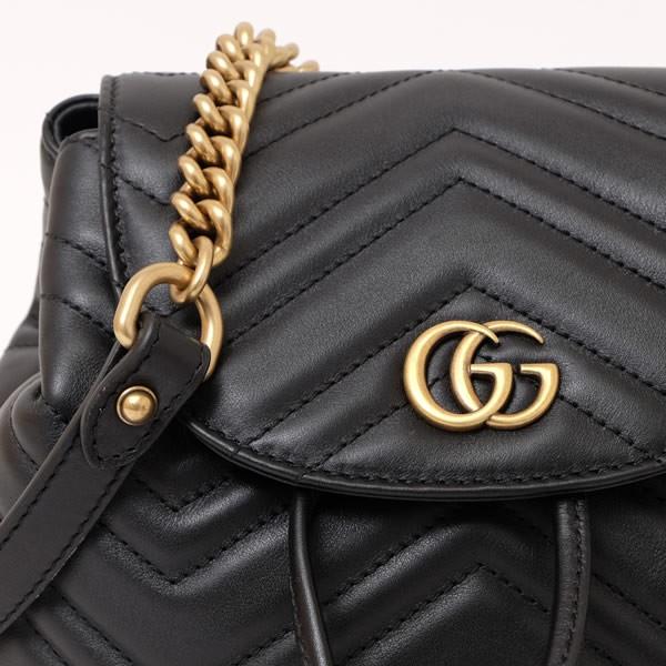 グッチ GUCCI GGマーモント キルティング レザー バックパック リュックサック ブラック [レディース] 528129 DRW4T 1000 