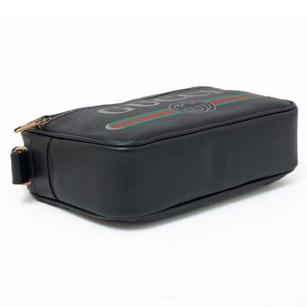 グッチ GUCCI グッチプリント レザー ショルダーバッグ メッセンジャー ブラック [メンズ] 523589 0QRAT 8163 