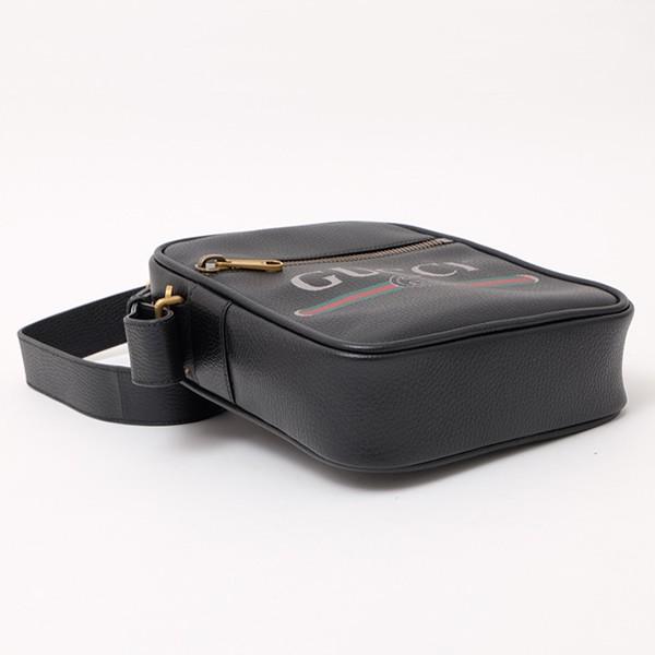 グッチ GUCCI グッチプリント レザー ショルダーバッグ ブラック [メンズ] 523591 0QRAT 8163 